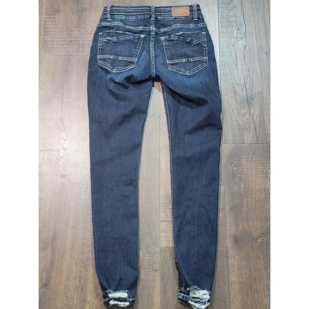 BKE Stella Jeans Womens Size 25x29 Slim Fit Low‎ Rise Ankle Tall Dark Wash